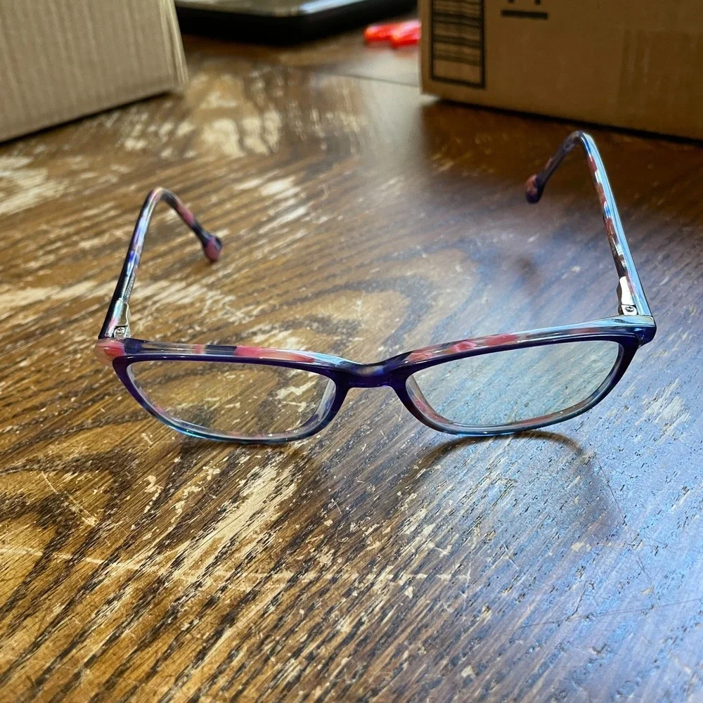 Lisa Loeb Eyeglass FRAMES ONLY Hula Hoop 9 Blueberry Swirl 49-15-125